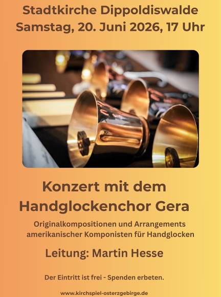 Handglocken-Konzert am 20. Juni, 17 Uhr in der Stadtkirche Dippoldiswalde