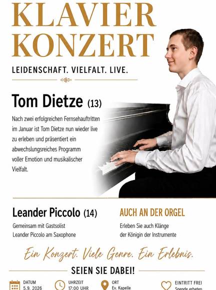 Klavier Konzert - Tom Dietze
