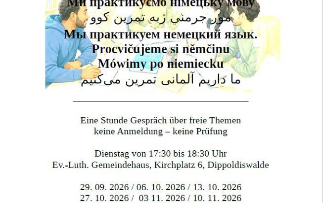 gemeinsam deutsch üben in Dippoldiswalde - für alle Zugewanderten