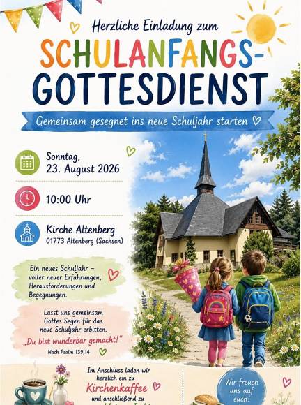 Schulanfangsgottesdienst Altenberg 23. 8. 10 Uhr