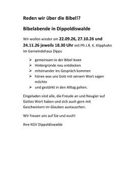Bibelabend in Dippoldiswalde