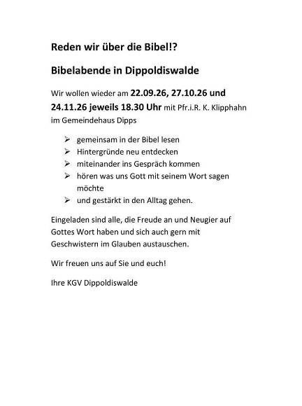 Bibelabend in Dippoldiswalde