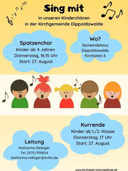 Sing mit uns - Musikgruppen für Kinder und Jugendliche in Dippoldiswalde