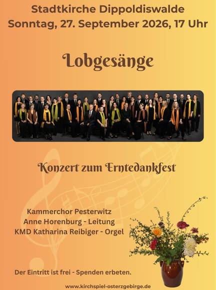 Lobgesänge - Konzert zum Erntedankfest am 27. September 17 Uhr