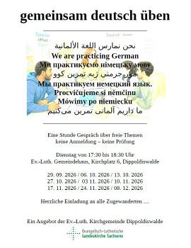 gemeinsam deutsch üben - Herzliche Einladung an alle Zugewanderten